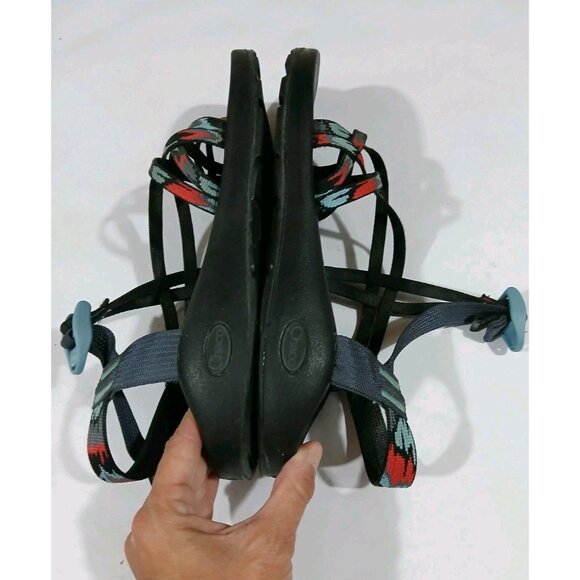 Chaco ZX2 Classic Sandals Size 11 Black Blue Aztec Hike Water Active Buckle - Picture 8 of 8